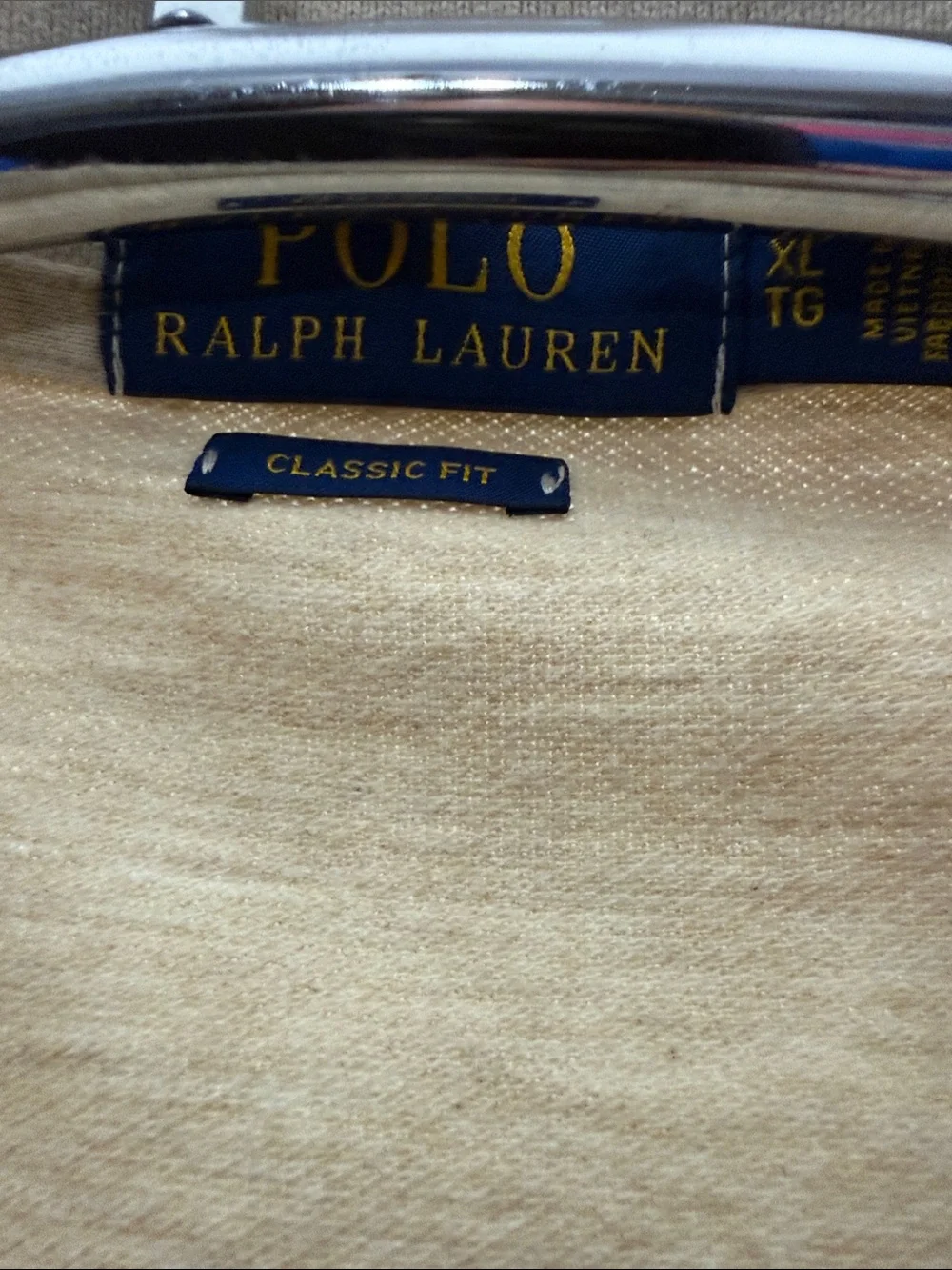 Ralph Lauren Beige Polo Shirt with Navy Pony